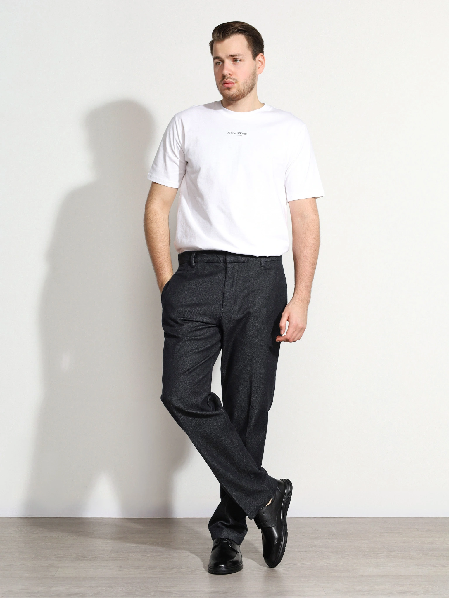 Брюки цвета графит из смесового хлопка